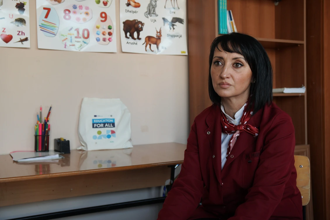 Mirvete Morina is one of the teachers engaged in the Education for all project.