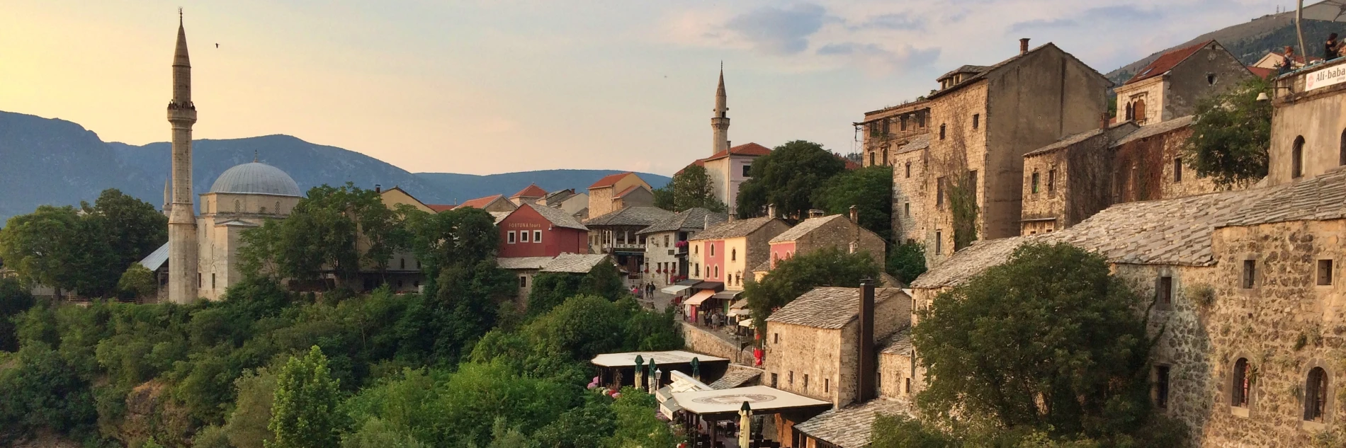 View of Mostar old town, Bosnia and Herzegovina, 2019