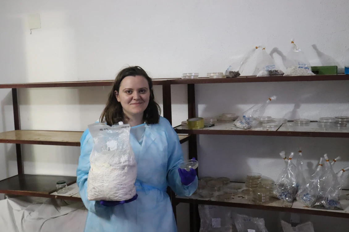 Kristina in her laboratory