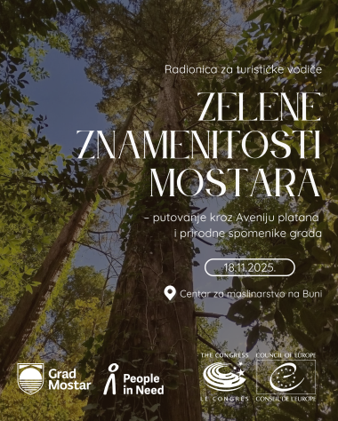 Radionica za turističke vodiče: Upoznajte zelene znamenitosti Mostara